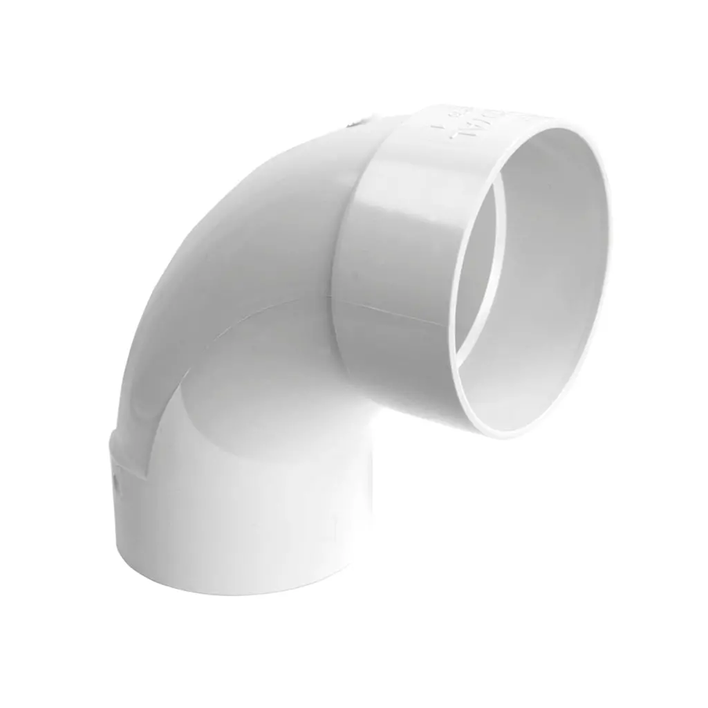 Royal Pipe 4 In. Pvc 90-Degree Long Sweep Elbow, Hub X Hub 1