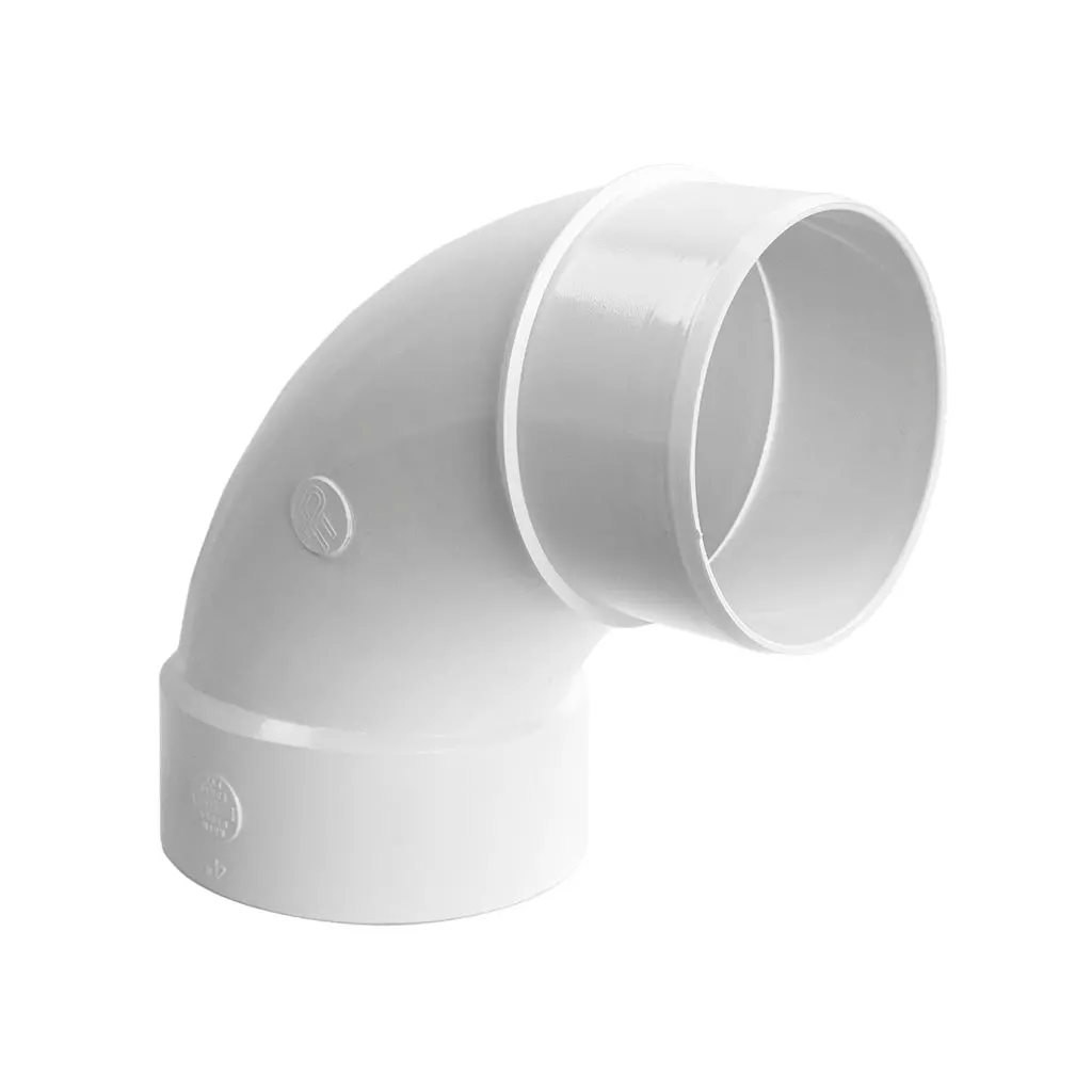 Royal Pipe 4 In. Pvc 90-Degree Long Turn Elbow, Spigot X Hub 1