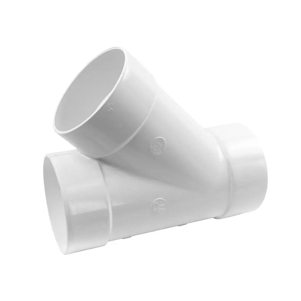 Royal Pipe 4 In. Pvc 45-Degree Wye, Hub X Hub X Hub 1