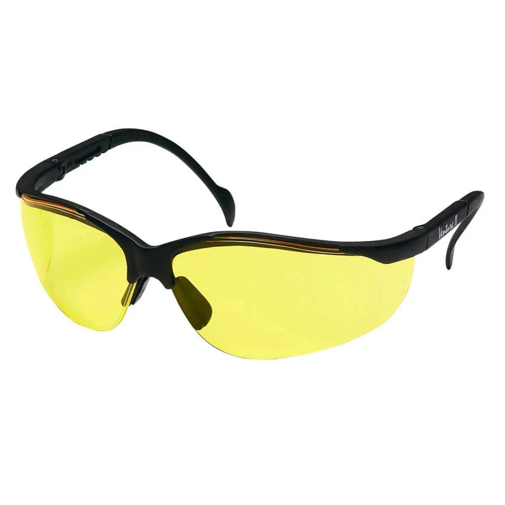 Pyramex Sb1830s Venture Ll Black Frame Safety Glasses With Amber Lens 1