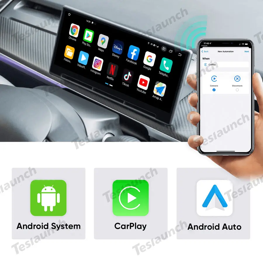 Model 3/Y F9 9 Inches Touch Screen Carplay/Android Auto Smart Dashboard 2