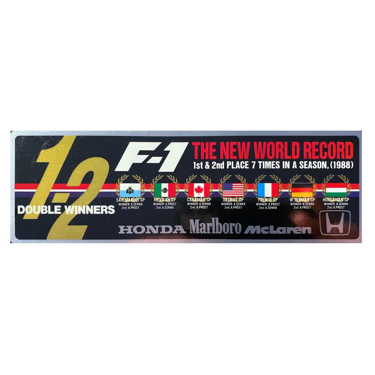 Honda 1-2 Wins - Marlboro Mclaren 1988 1