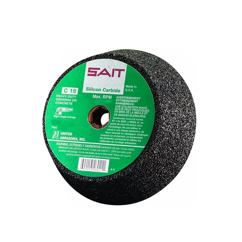 Sait 26024 6 In. X 2 In. X 5/8-11 In. C16 Metal Backed Tough Grinding Cup Stone 1