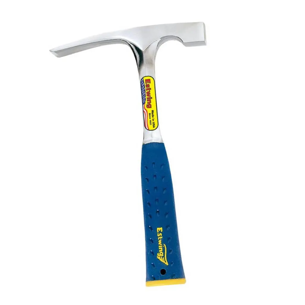 Estwing E3-20Blc 20 Oz. X 11-1/4 In. Smooth Face Blue Shock Reduction Grip Solid Steel Bricklayer Mason's Hammer 1