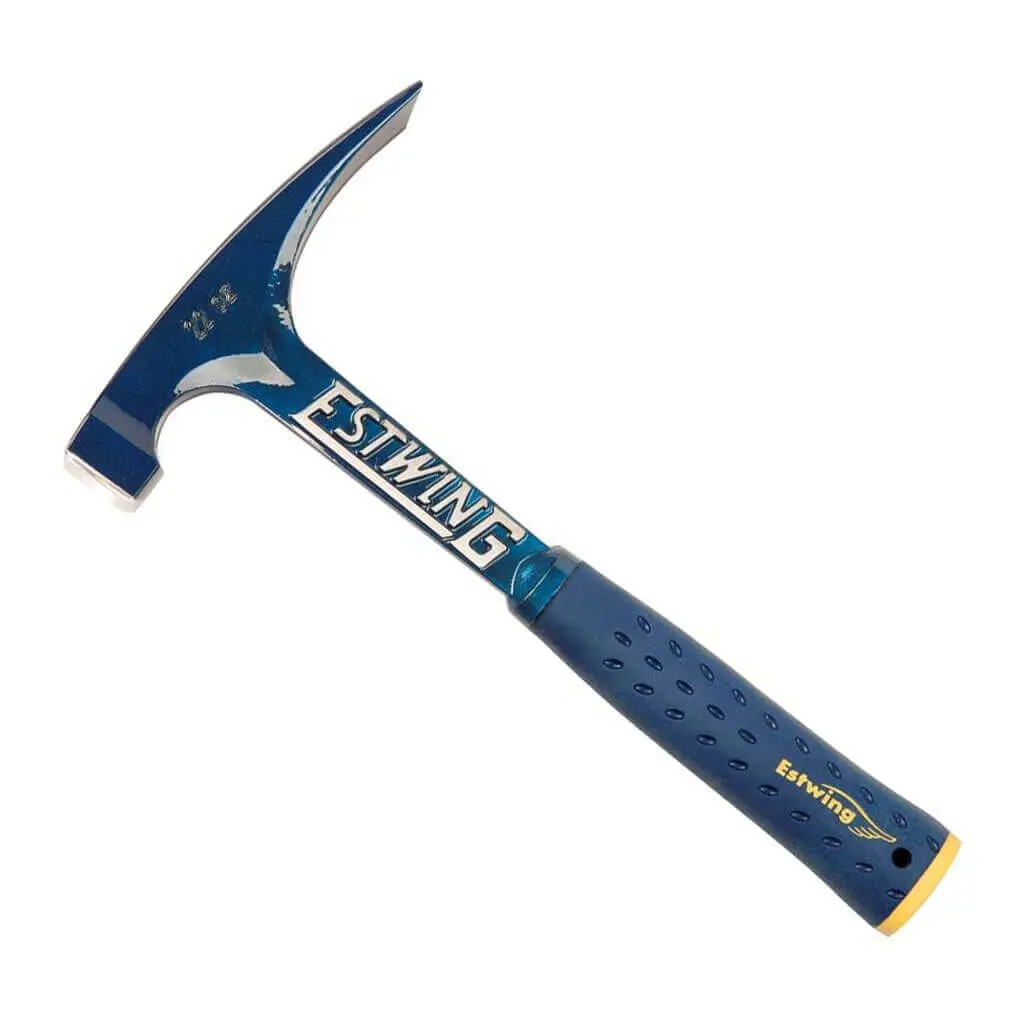 Estwing E6-22Blc 22 Oz. X 12 In. Smooth Face Blue Shock Reduction Grip Solid Steel Big Face Bricklayer Mason's Hammer 1