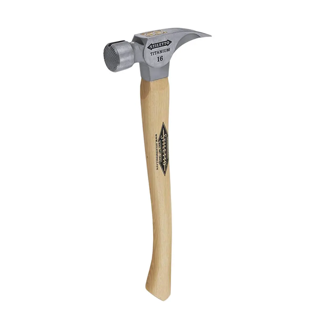 Stiletto Ti16mc 16 Oz. Milled/Curved Titanium Hammer With Hickory Handle 1