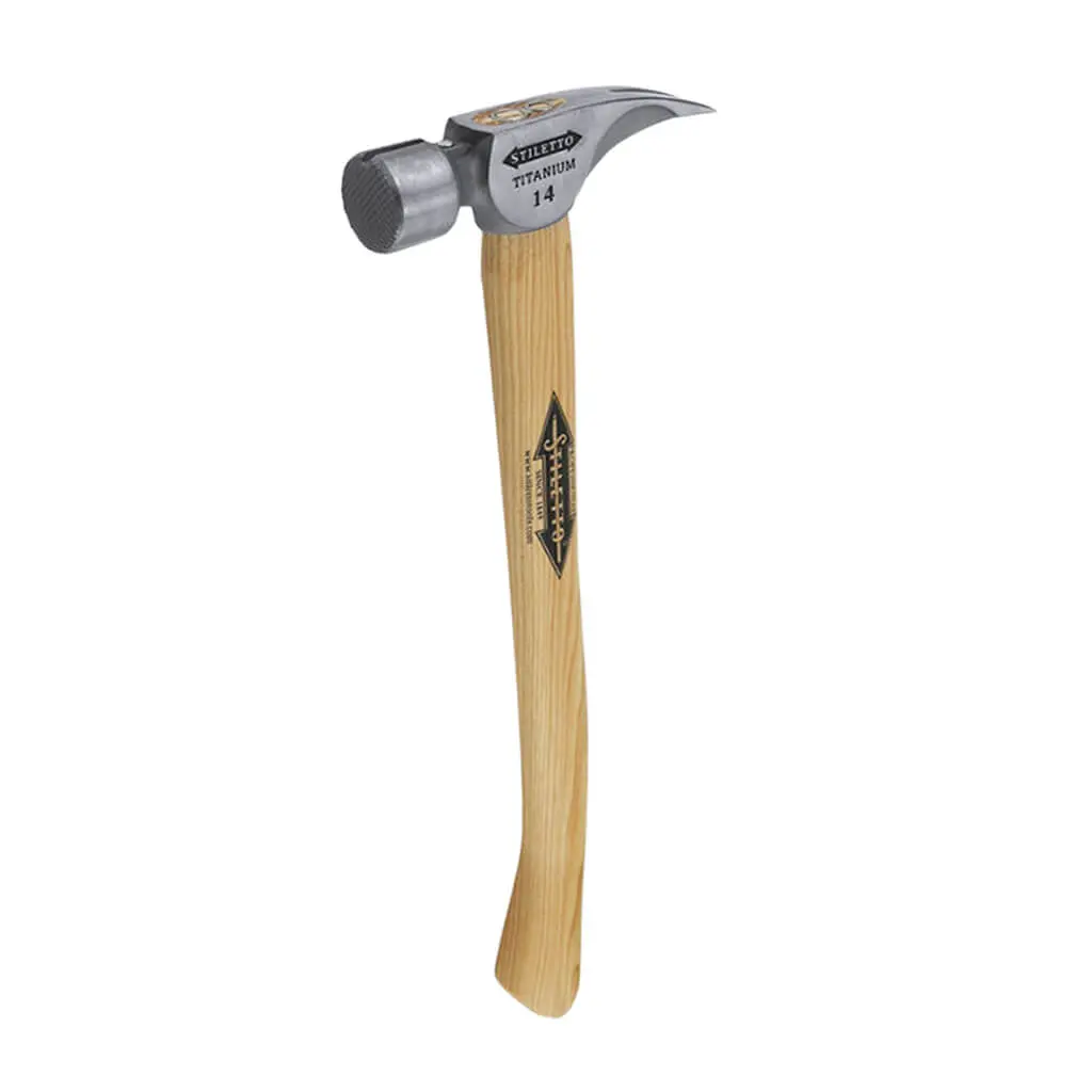Stiletto Ti14mc 14 Oz. Milled/Curved Titanium Hammer With Hickory Handle 1