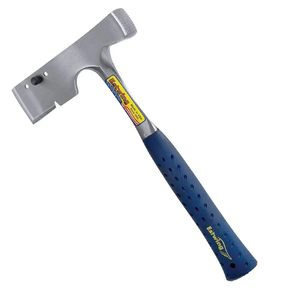 Estwing E3-S 2.63 Lbs. X 12-1/2 In. Milled Checkered Face Blue Shock Reduction Grip Solid Steel Shingler Hatchet Hammer With Cutting Blade 1