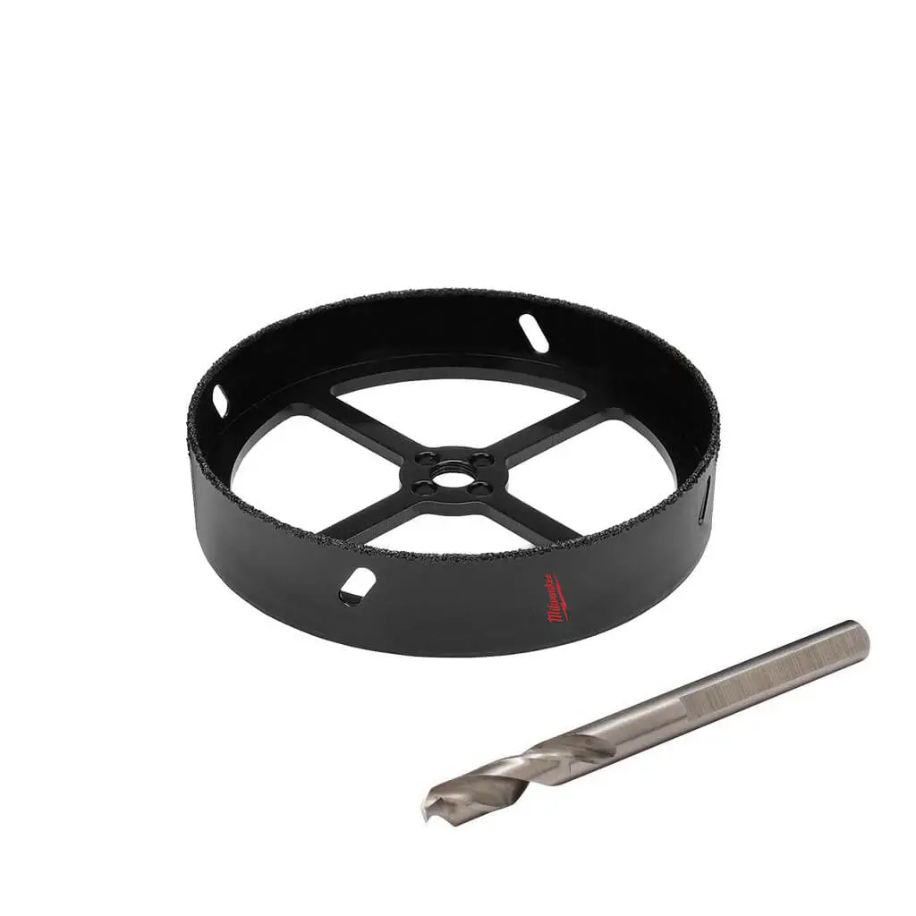 Milwaukee 49-56-0300 4 In. Recessed Light Continuous Grit Hole Saw With Pilot Bit 1