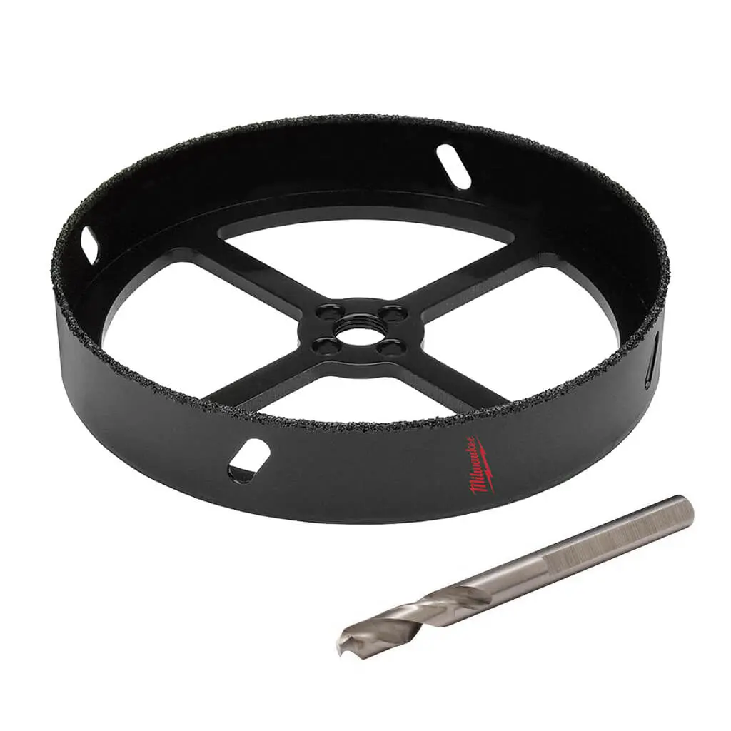 Milwaukee 49-56-0305 6-3/8 In. Recessed Light Continuous Grit Hole Saw With Pilot Bit 1