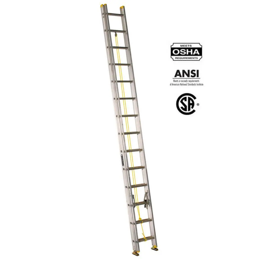 Louisville Ae3228 28 Ft. Aluminium Multi-Section Extension Ladder With 250 Lb. Load Capacity Type I Duty Rating 1