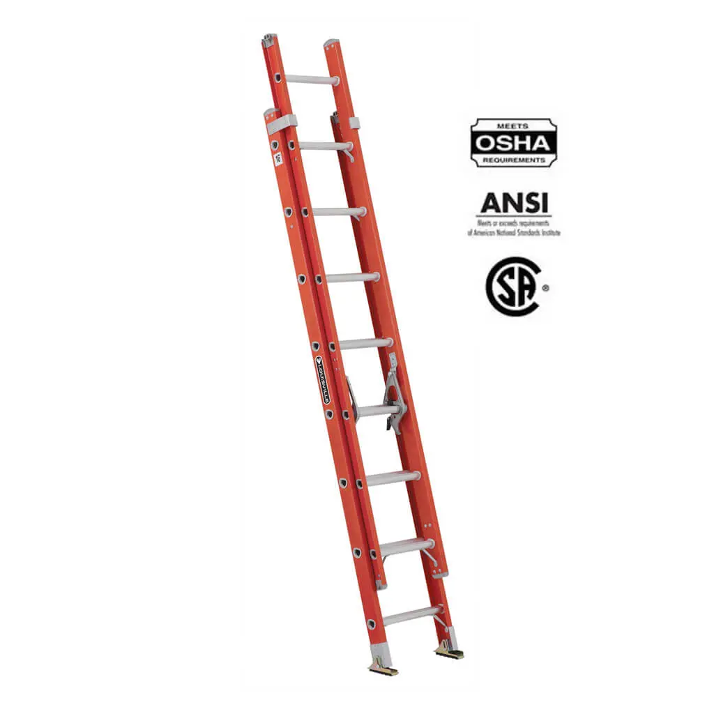Louisville Fe3216 16 Ft. Fiberglass Extension Ladder With 300 Lbs. Type Ia 1
