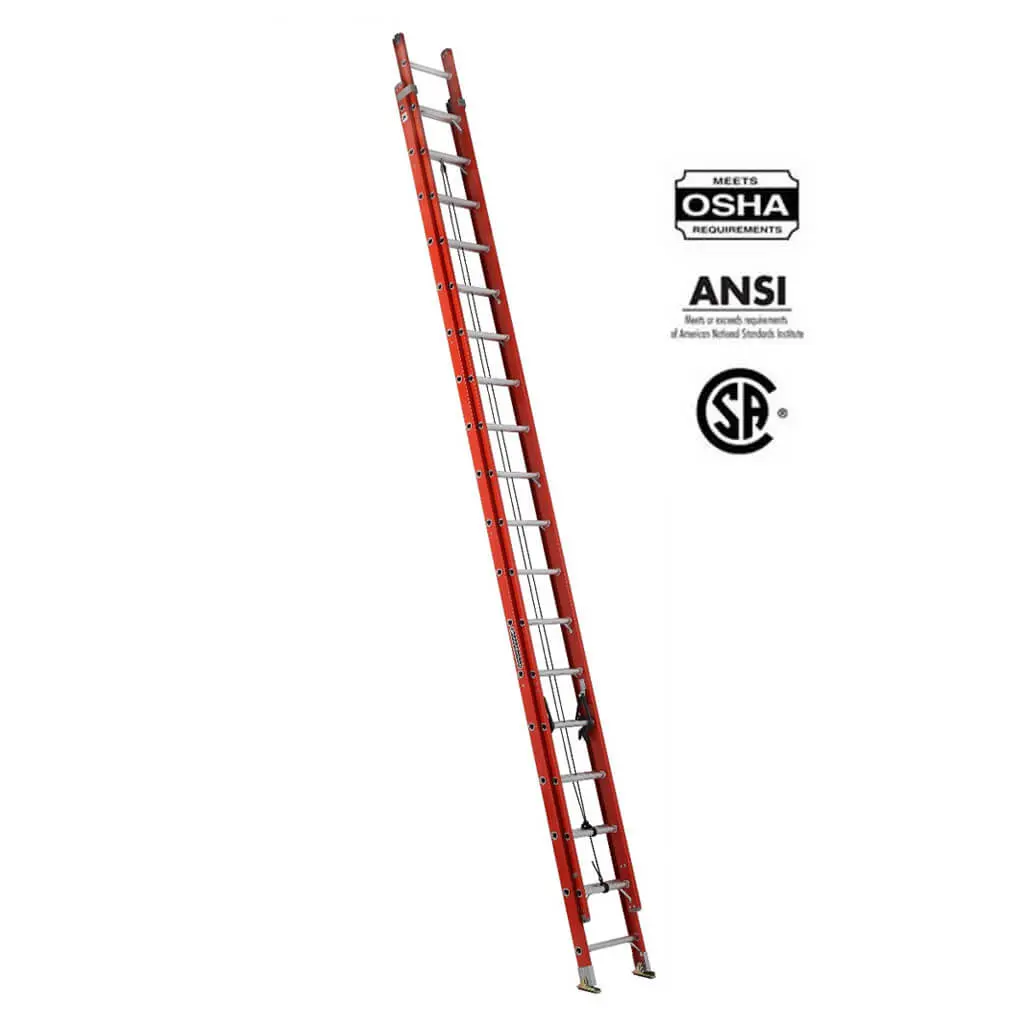 Louisville Fe3236 36 Ft. Fibreglass Multi-Section Extension Ladder With 300 Lb. Load Capacity Type Ia Duty Rating 1