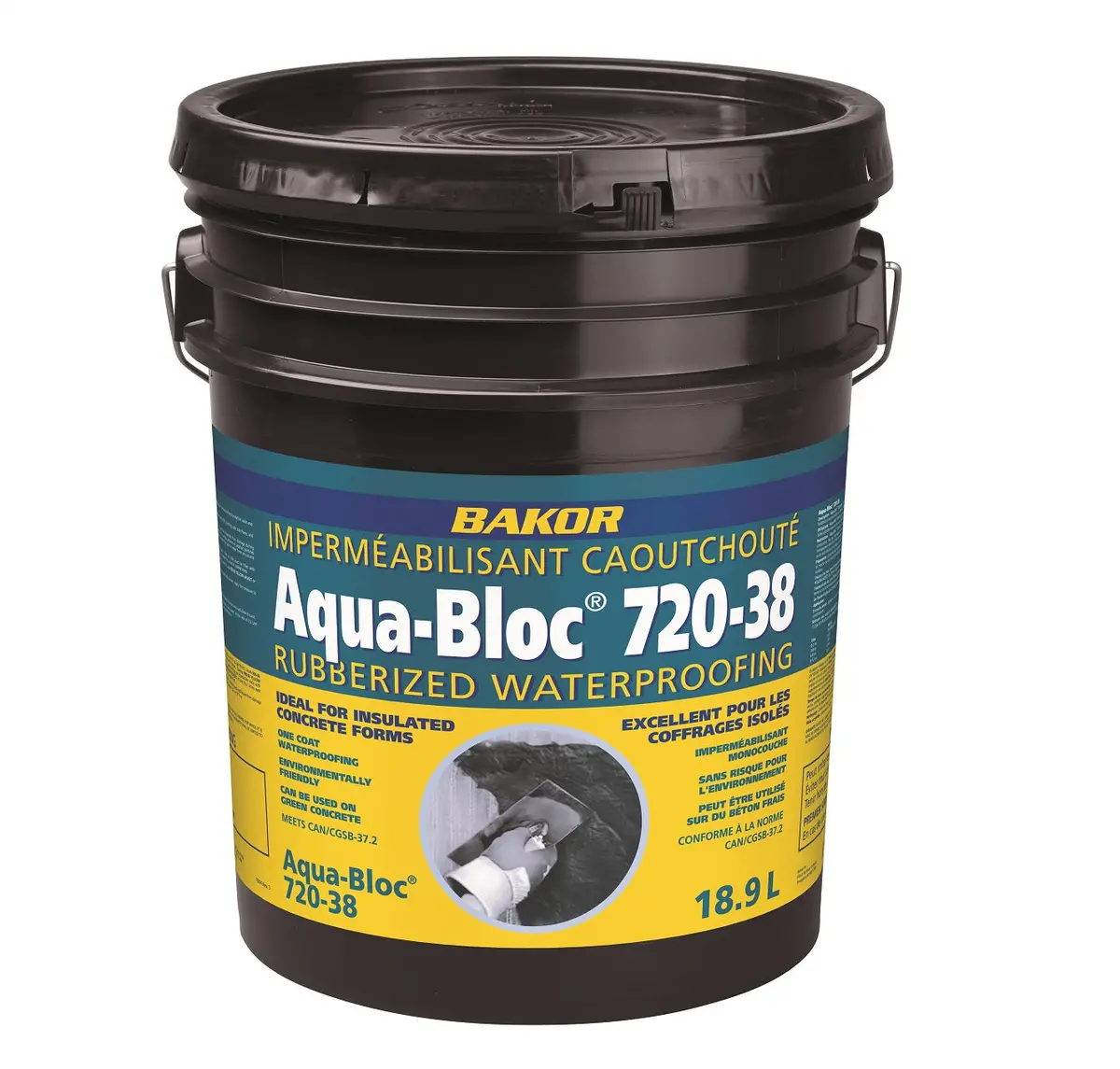 Henry Bakor Aqua-Bloc 720-38 18.9-Litre Elastomeric Asphalt Emulsion Wall Liquid Waterproof Membrane 1