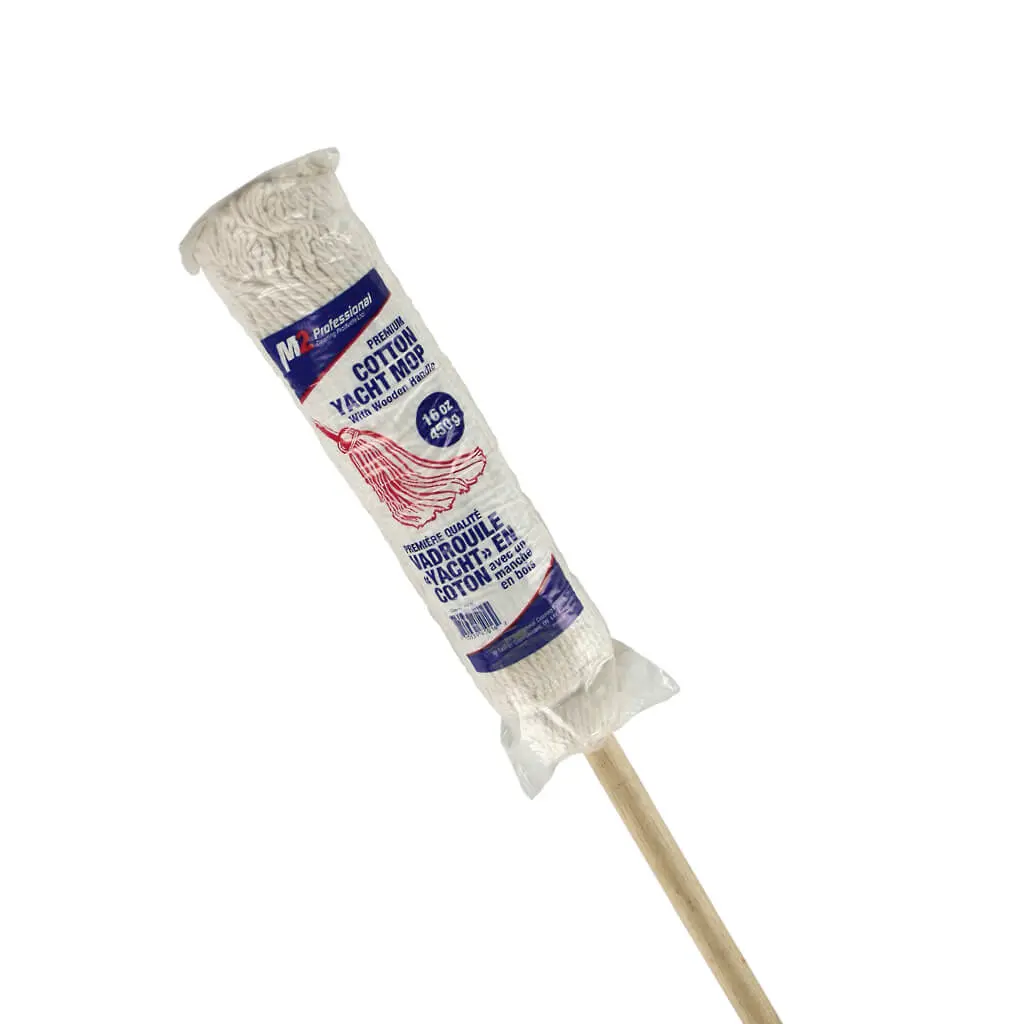 M2 Ym16 16 Oz. Cotton Yacht Mop With 48 In. Wooden Handle 1