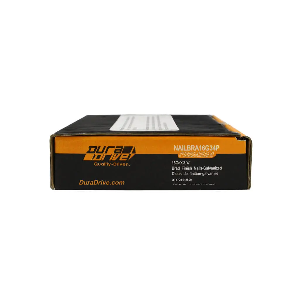 Duradrive 3/4 In. 16-Gauge Premium Galvanized Brad Nails (2,500-Pack) 1