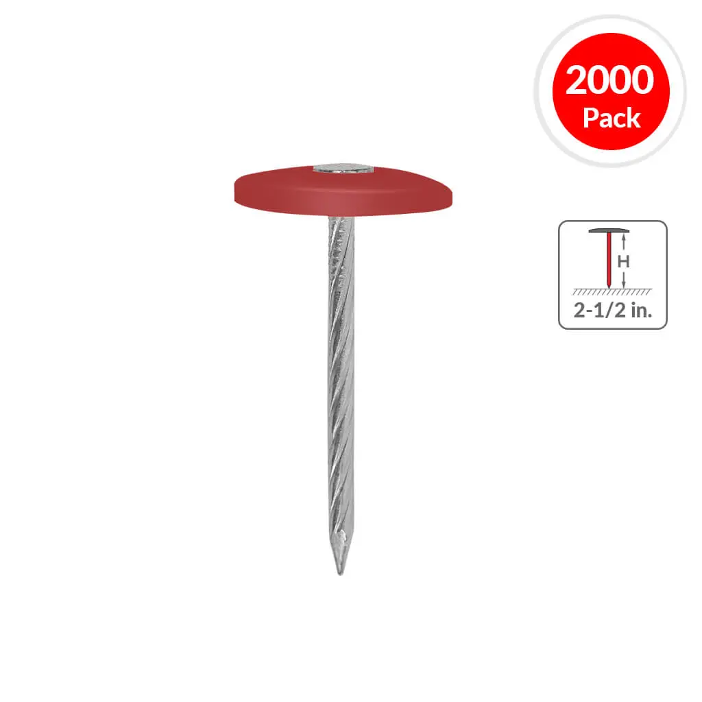 Duradrive 2-1/2 In Plastic Cap Insulation Nails - 2000/Pack 1