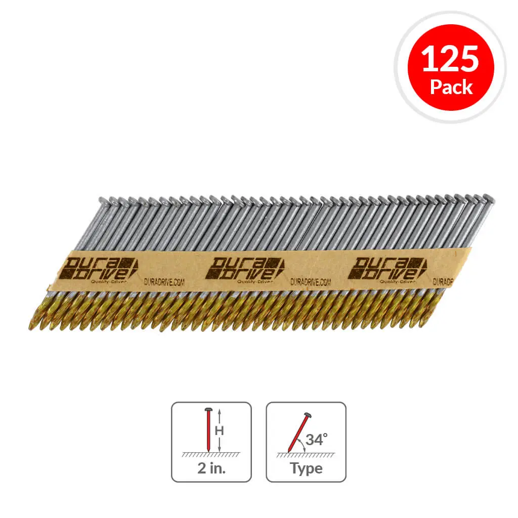 Duradrive 2 In. 34-Degree Cold-Dip Galvanized Spiral Paper Strip Nails (5,000-Box) 1