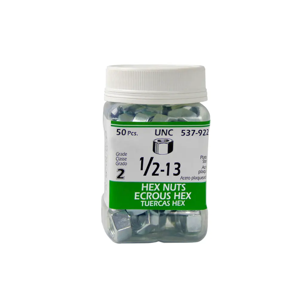 H Paulin 1/2 In. X 13 Zinc Coated Grade-2 Hex Nuts (50-Jug) 1