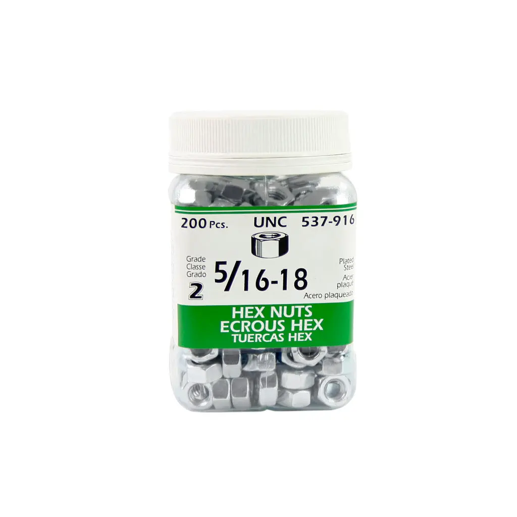 H Paulin 5/16 In. X 18 Zinc Coated Grade-2 Hex Nut (200-Jug) 1