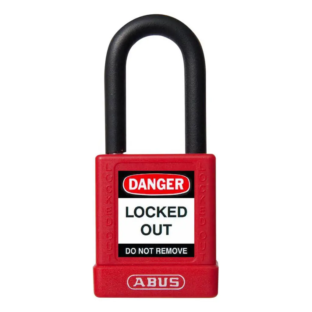 Abus 74/40-Kd 1-1/2 In. Body X 1-1/2 In. Shackle Red Aluminium Safety Lockout Non-Conductive Keyed Different Padlock 1
