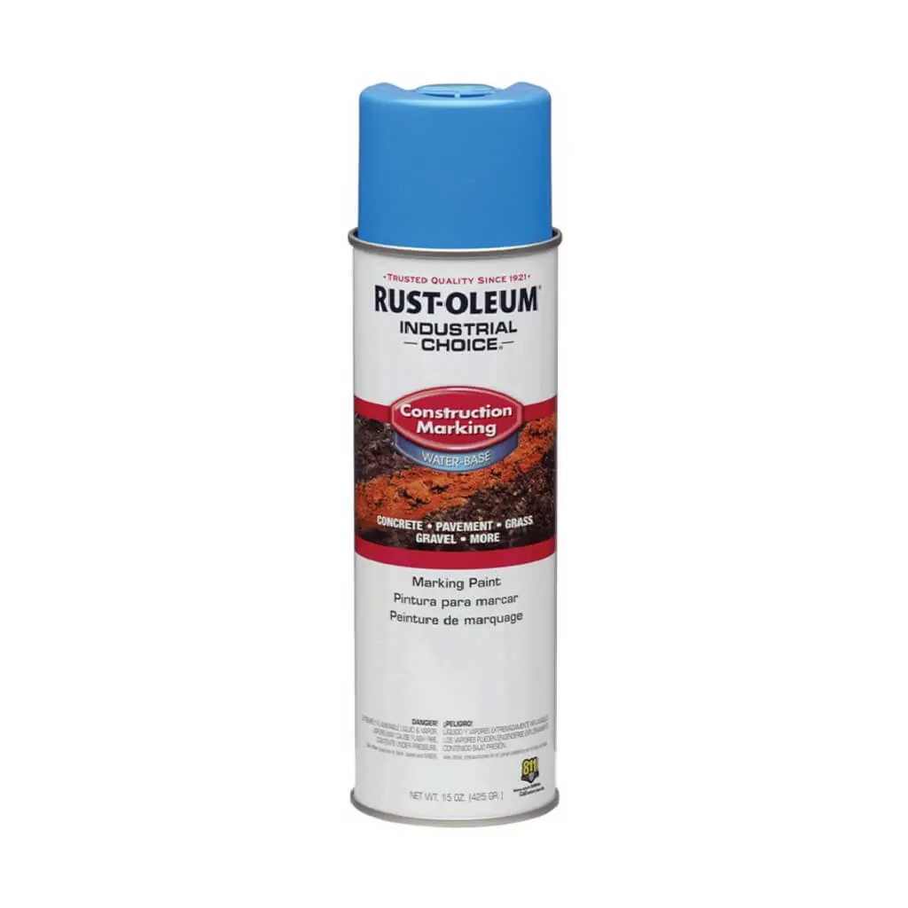 Rust-Oleum 264694 17 Oz. M1400 Caution Blue Water-Based Upside-Down Construction Marking Spray Paint 1