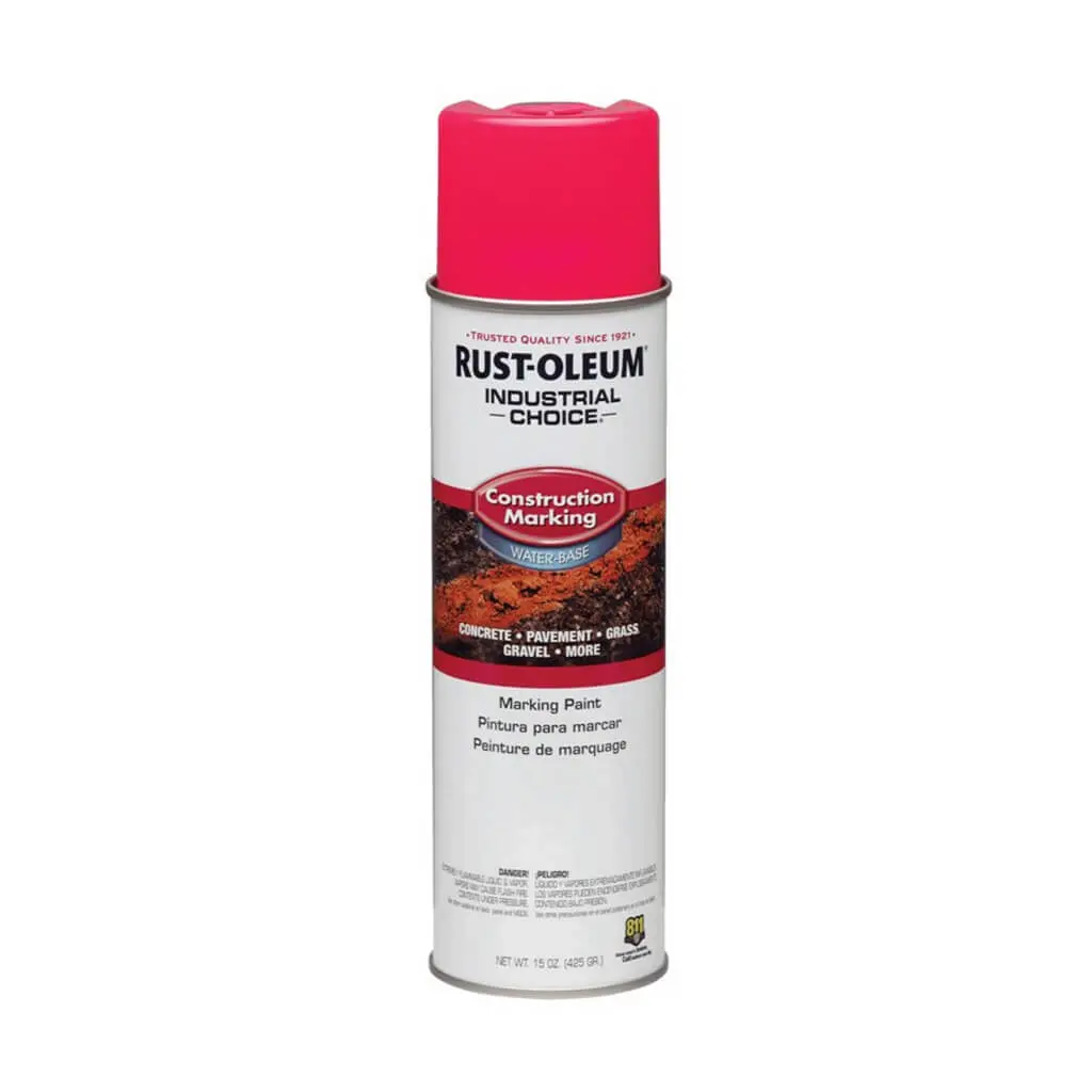 Rust-Oleum 264702 17 Oz. M1400 Fluorescent Pink Water-Based Upside-Down Construction Marking Spray Paint 1