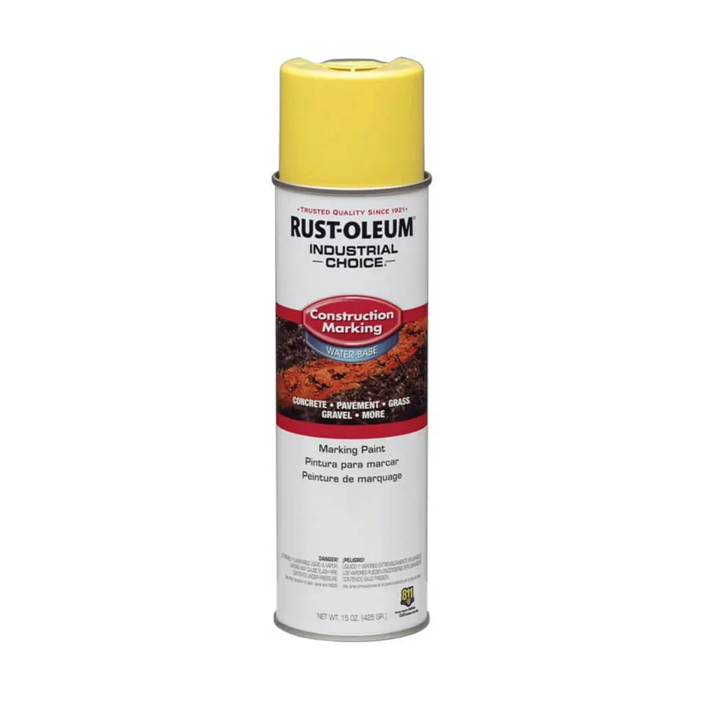 Rust-Oleum 264695 17 Oz. M1400 High Visibility Yellow Water-Based Upside-Down Construction Marking Spray Paint 1