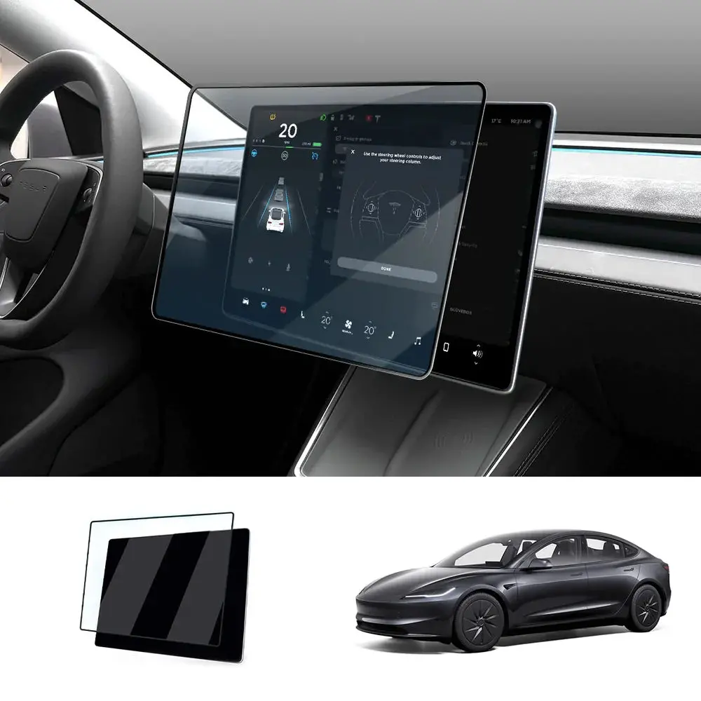 15.4" Front 9H Tempered Glass Screen Protector For Tesla Model 3 Highland Standard / Model Y Juniper Standard 2025+ 1