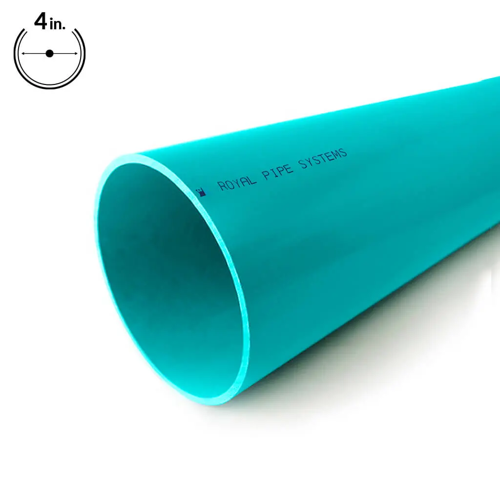 Royal Pipe 4 In. X 10 Ft. Green Solvent Weld Sdr 35 Sewer Pipe 1
