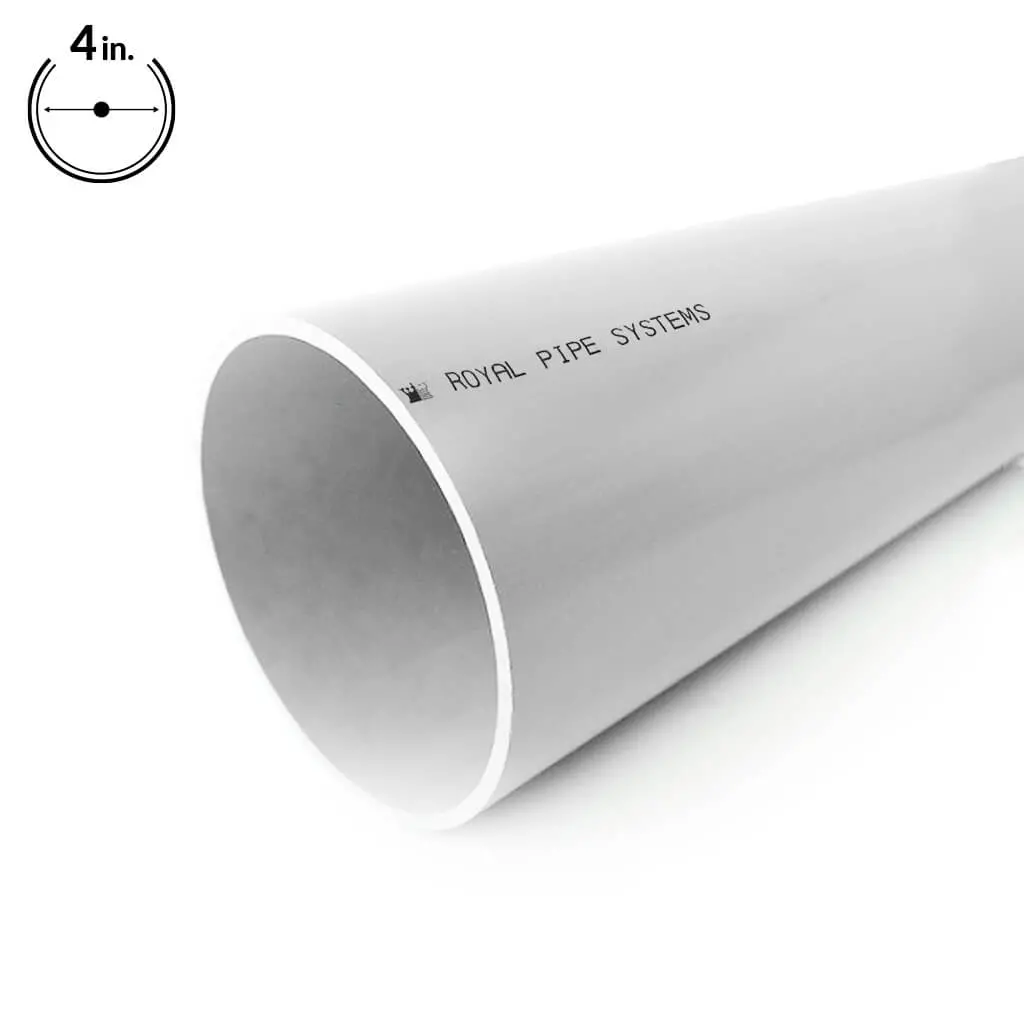Royal Pipe 4 In. X 10 Ft. White Solvent Weld Sdr 35 Sewer Pipe 1