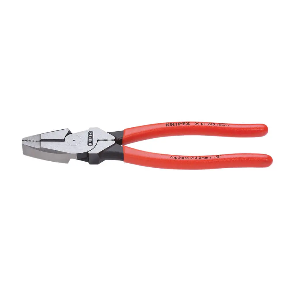 Knipex 09 01 240 Sba 9-1/2 In. High-Leverage Non-Slip Plastic Handle Linemans Pliers 1