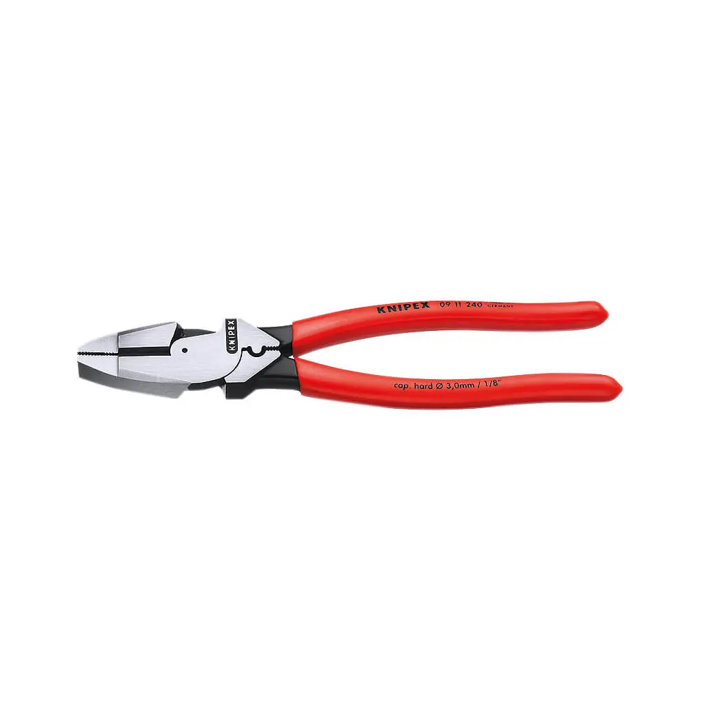 Knipex 09 11 240 Sba 9-1/2 In. High-Leverage Non-Slip Plastic Handle Linemans Pliers 1