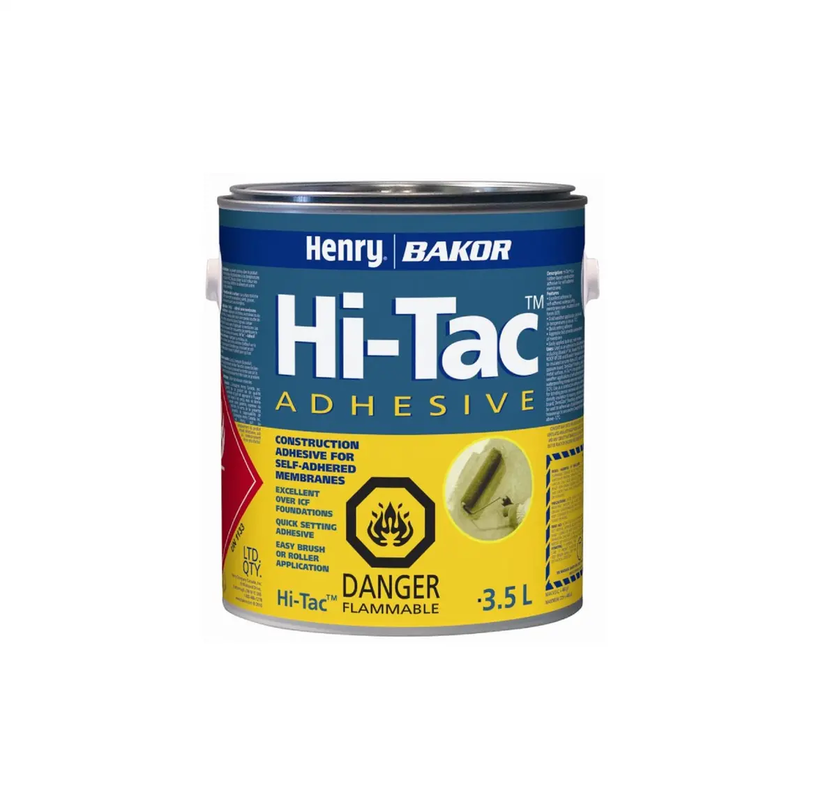 Henry Bakor Bk103658 3.5-Litre Hi-Tac Rubber-Based Construction Adhesive & Primer For Self-Adhered B 1