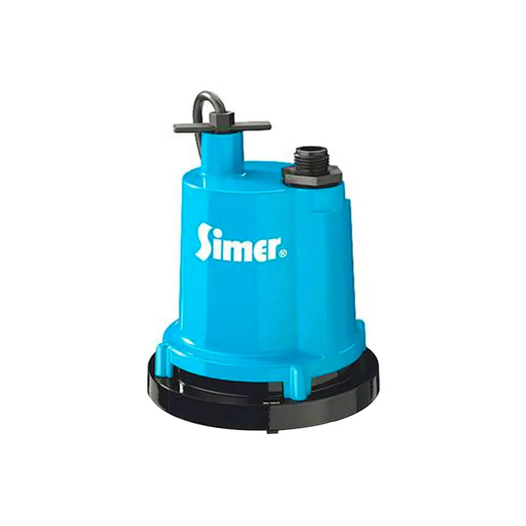 Simer 2310-04 1-1/4 In. 1/4 Hp Submersible Utility Pump W/Garden Hose Adapter 1