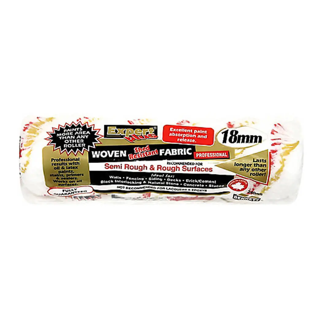 Bennett Expert18 9-1/2 In. X 18 Mm All Surfaces White With Red/Yellow Stripes Lint-Free Paint Cage Roller Refill 1
