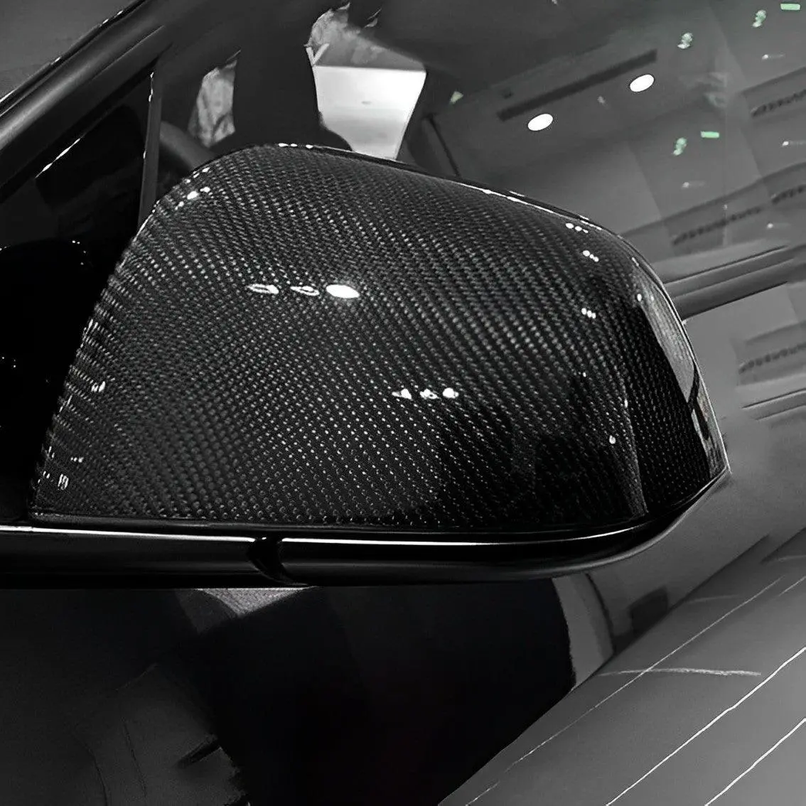 [Real Carbon Fiber] Side Mirror Cover For Tesla Model Y, Rear View Mirrors Cover Cap (1 Pair), Oem Style (2020-2024) 1