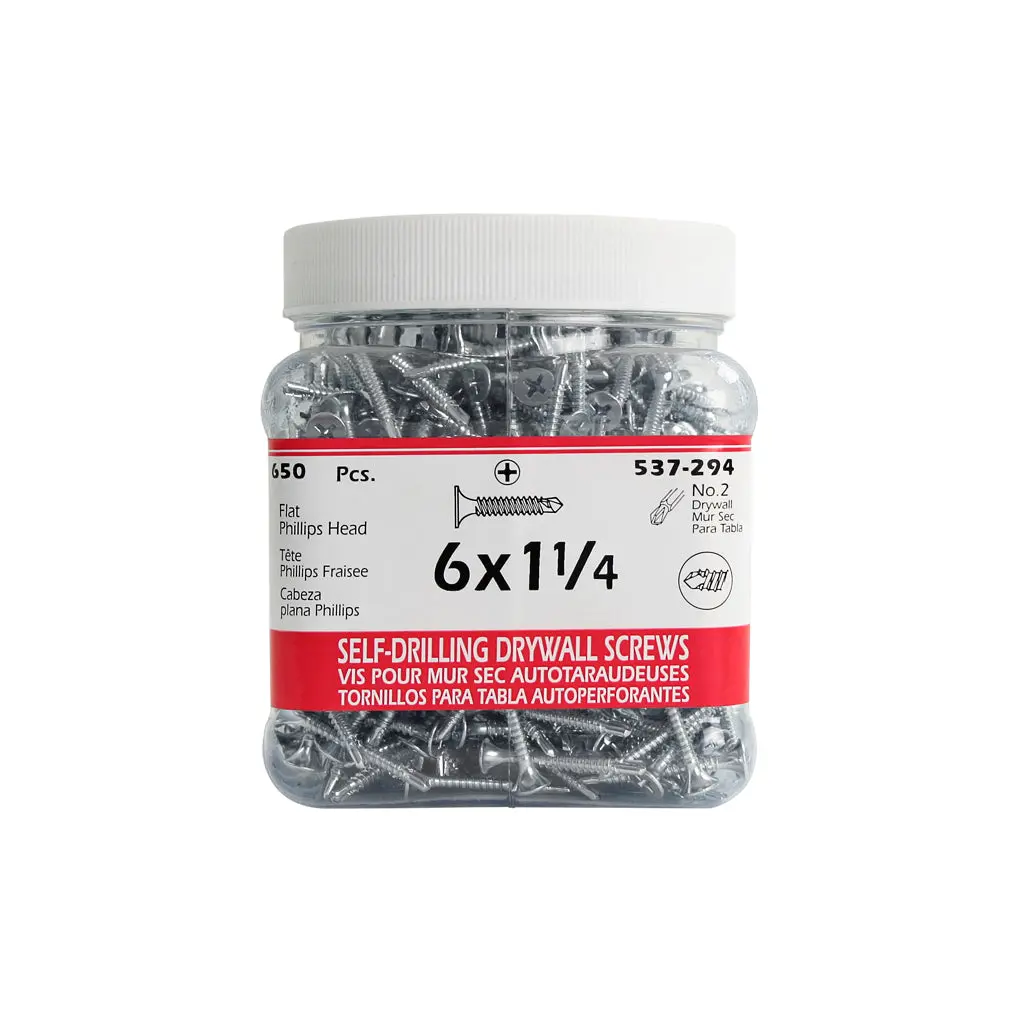 H Paulin #6 X 1-1/4 In. Zinc Coated Flat Head Phillips Drive Self-Drilling Drywall Screws (650-Jug) 1