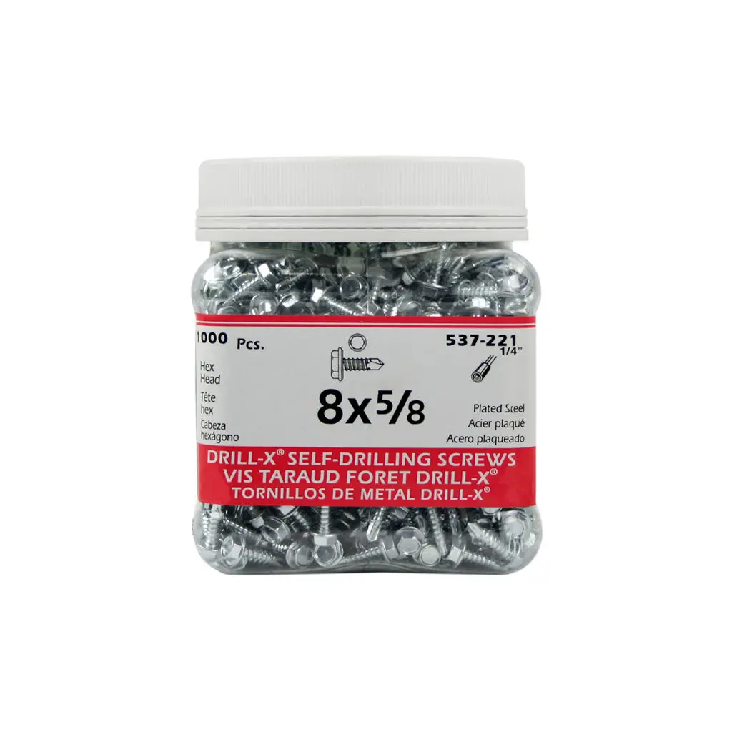 H Paulin #8 X 5/8 In. Zinc Coated Hex Head Self-Drilling Drill-X Interior Metal Screws (1,000-Jug) 1