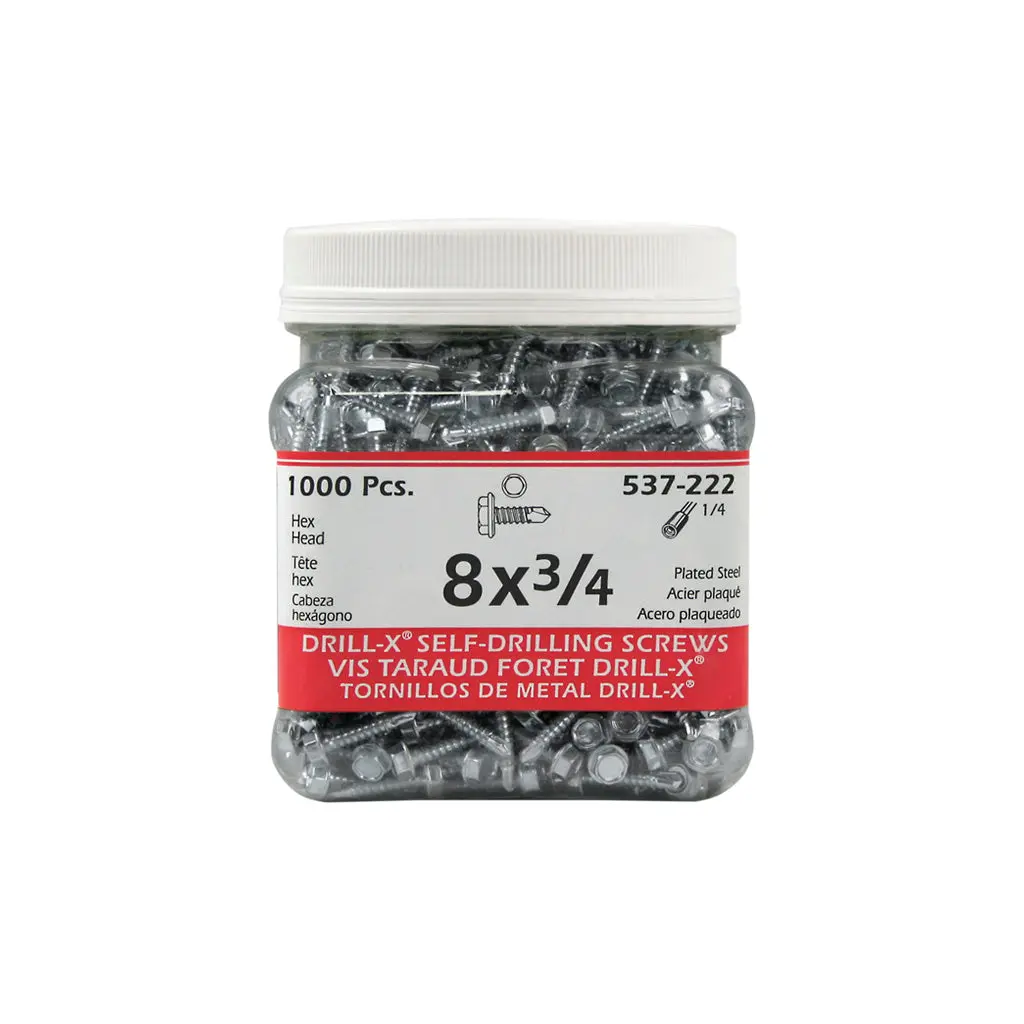 H Paulin #8 X 3/4 In. Zinc Coated Hex Head Self-Drilling Drill-X Metal Screws (1,000-Jug) 1