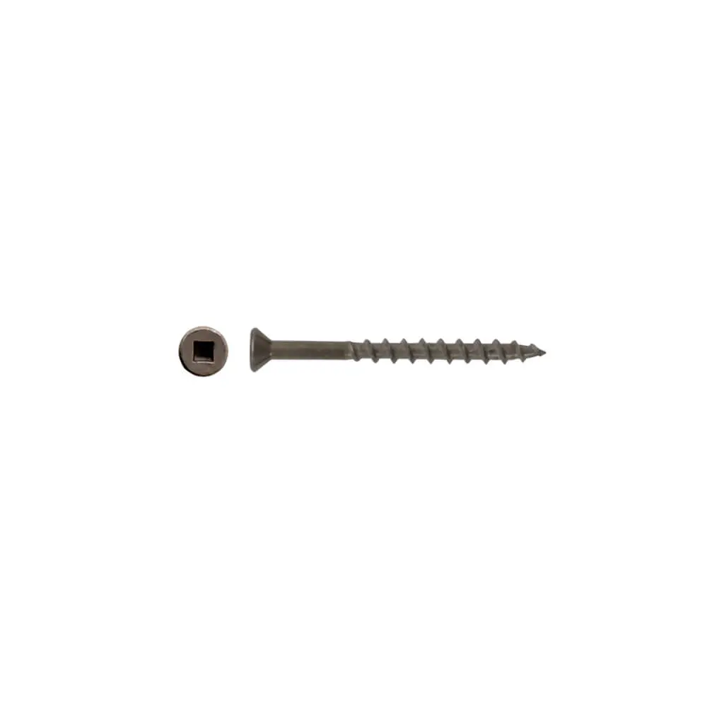 Duradrive #8 X 2 In. Construction Screws, Bare, Flat Head Square (3,500 Per Box) 1