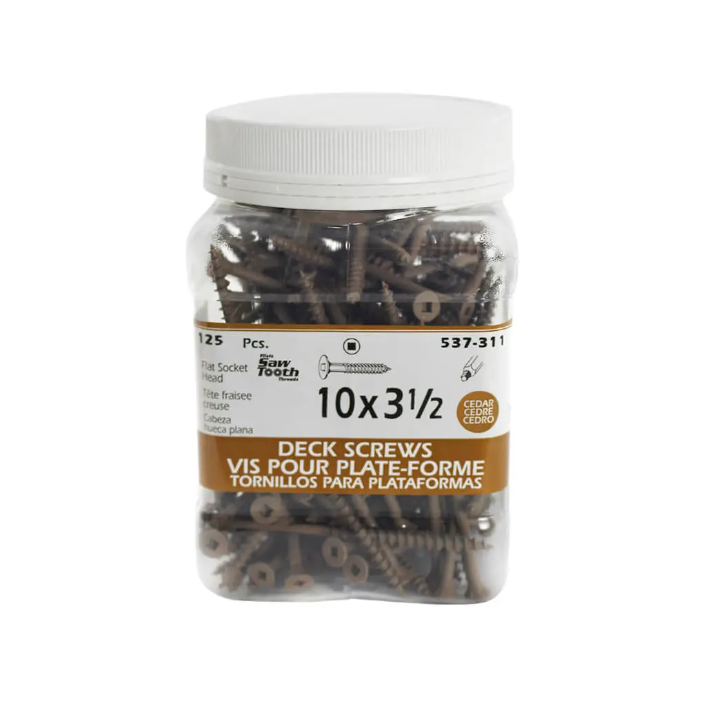 H Paulin #10 X 3-1/2 In. Low Root Brown Coated Flat Head Square Drive Cedar Decking Screws (125-Jug) 1