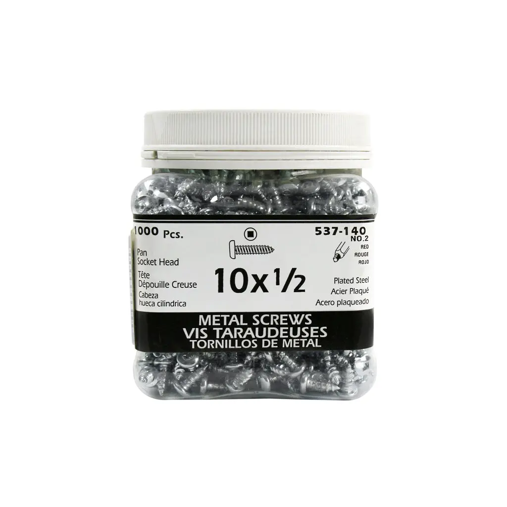 H Paulin #10 X 1/2 In. Zinc Coated Pan Head Square Drive Metal Screws (1,000-Jug) 1
