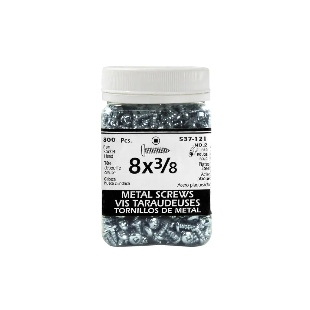 H Paulin #8 X 3/8 In. Zinc Coated Pan Head Square Drive Interior Metal Screws (800-Jug) 1