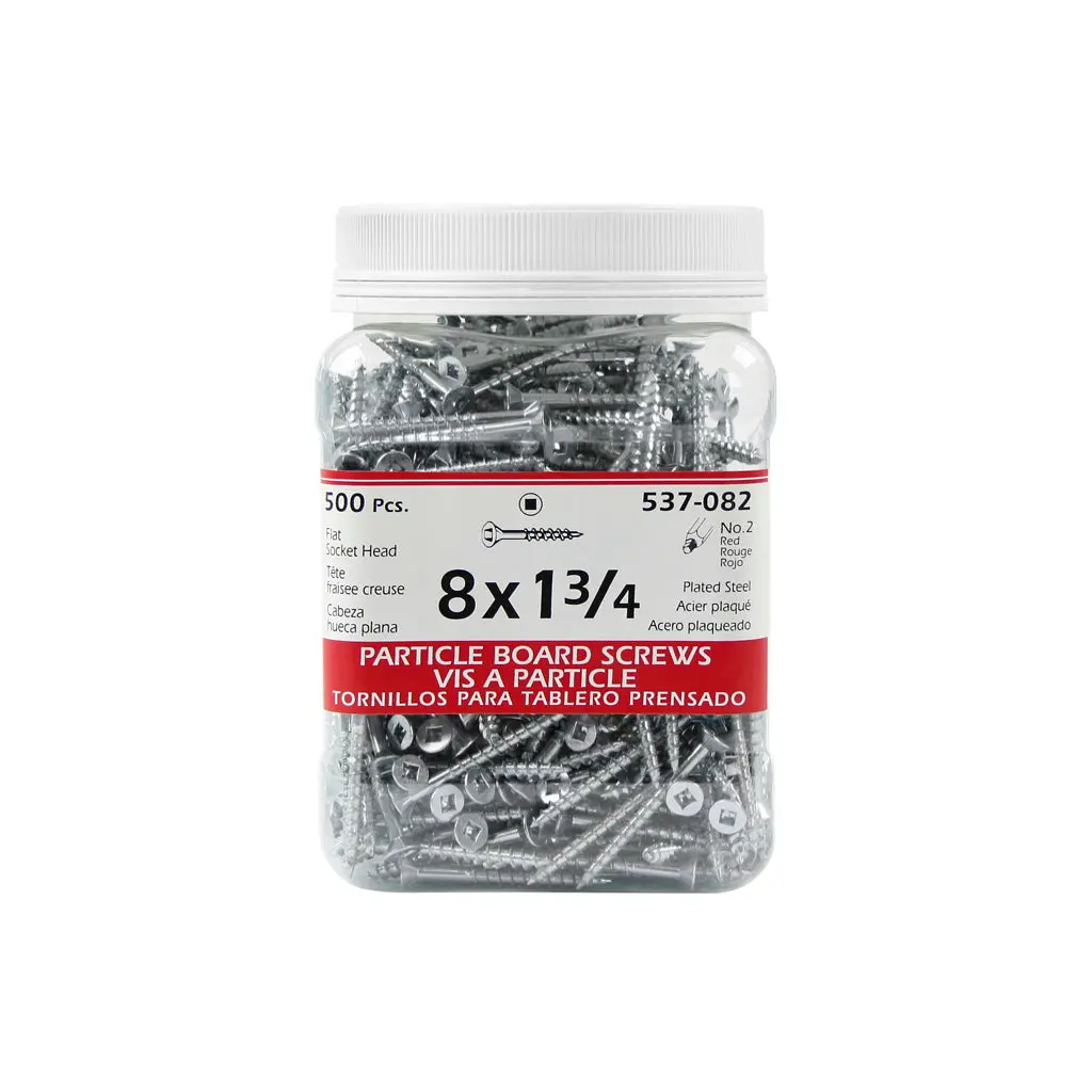 H Paulin #8 X 1-3/4 In. Zinc Coated Flat Head Square Drive Particle Board Screws (500-Jug) 1