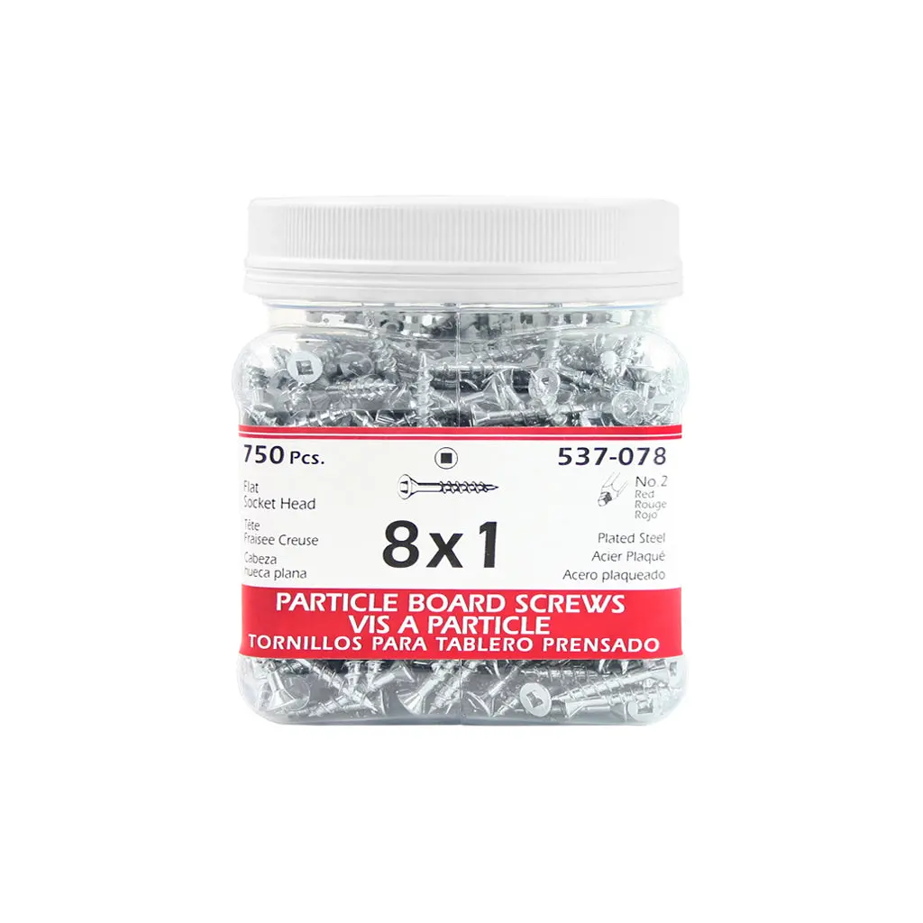 H Paulin #8 X 1 In. Zinc Coated Flat Head Square Drive Particle Board Screws (750-Jug) 1