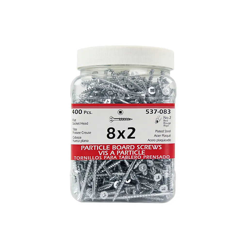 H Paulin #8 X 2 In. Zinc Coated Flat Head Square Drive Particle Board Screws (400-Jug) 1
