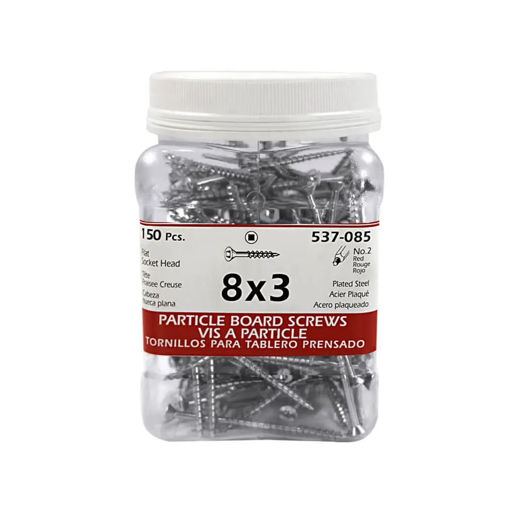 H Paulin #8 X 3 In. Zinc Coated Flat Head Square Drive Particle Board Screws (150-Jug) 1