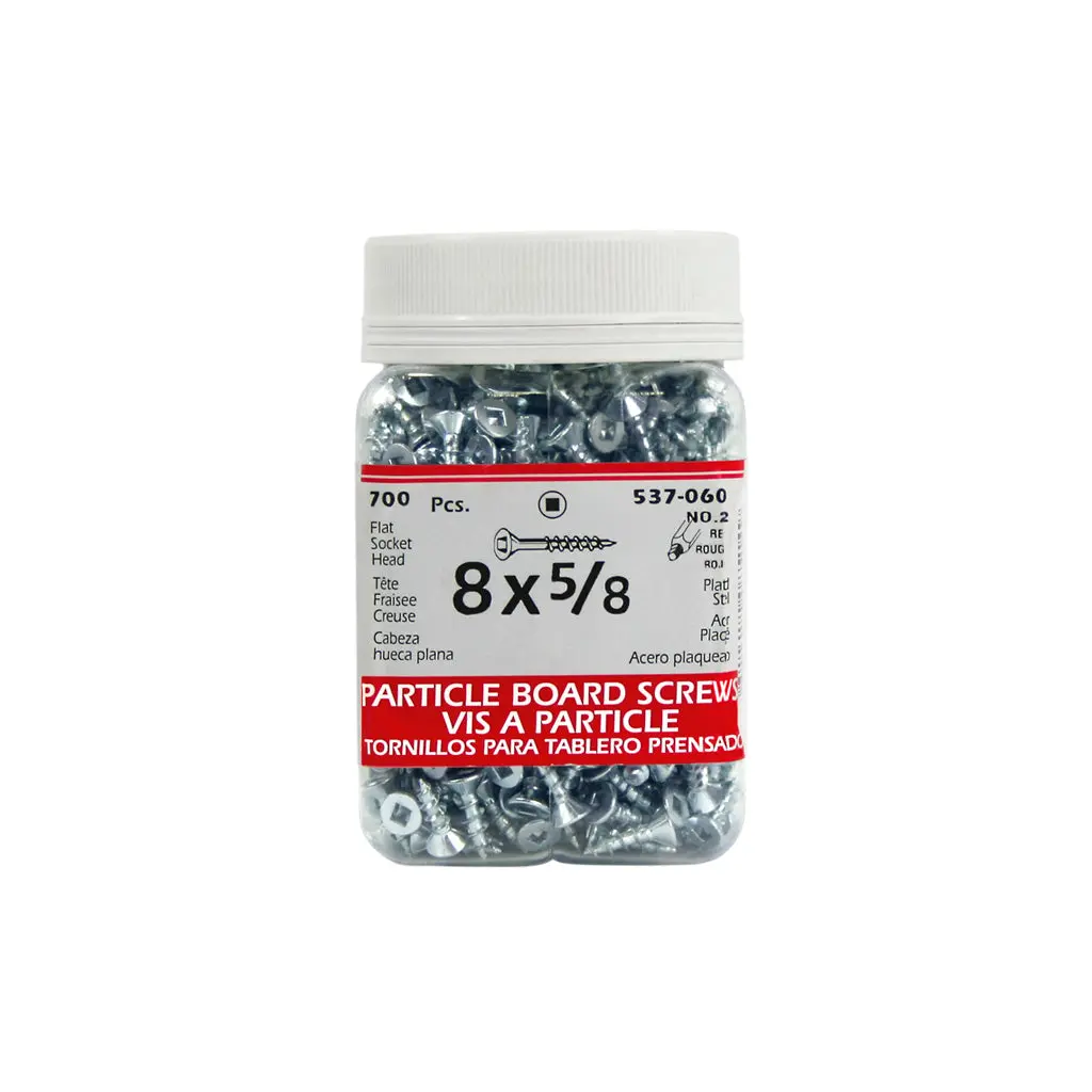 H Paulin #8 X 5/8 In. Zinc Coated Flat Head Square Drive Particle Board Screws (700-Jug) 1