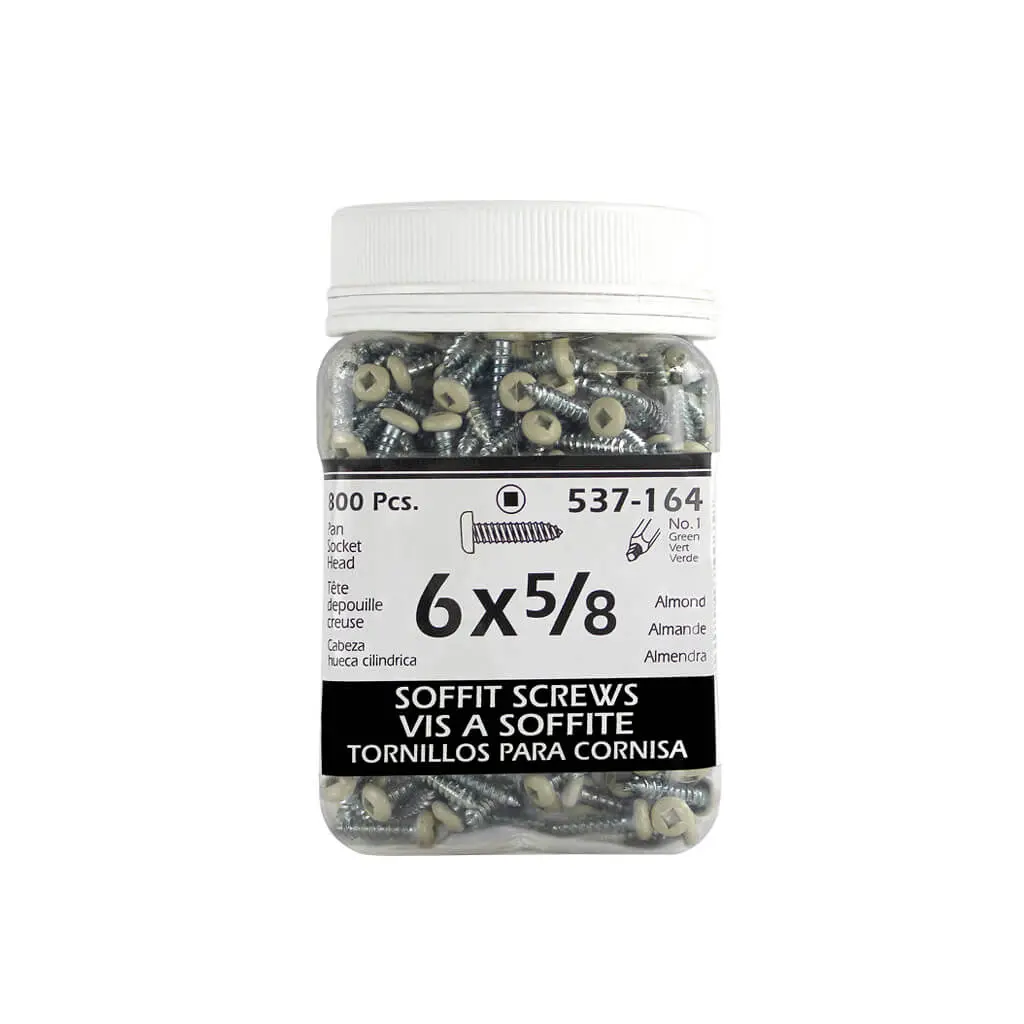 H Paulin #6 X 5/8 In. Almond Painted Pan Head Square Drive Soffit Screws (800-Jug) 1